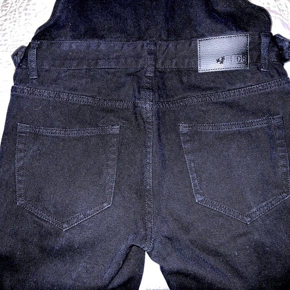 Hot Topic XXX RUDE Black Destructed Overalls - Unisex Size 28 Waist - Picture 11 of 11